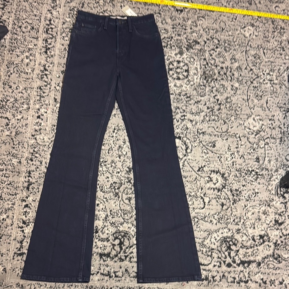 Dark Blue ultra high rise flare jeans